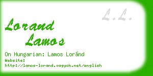 lorand lamos business card